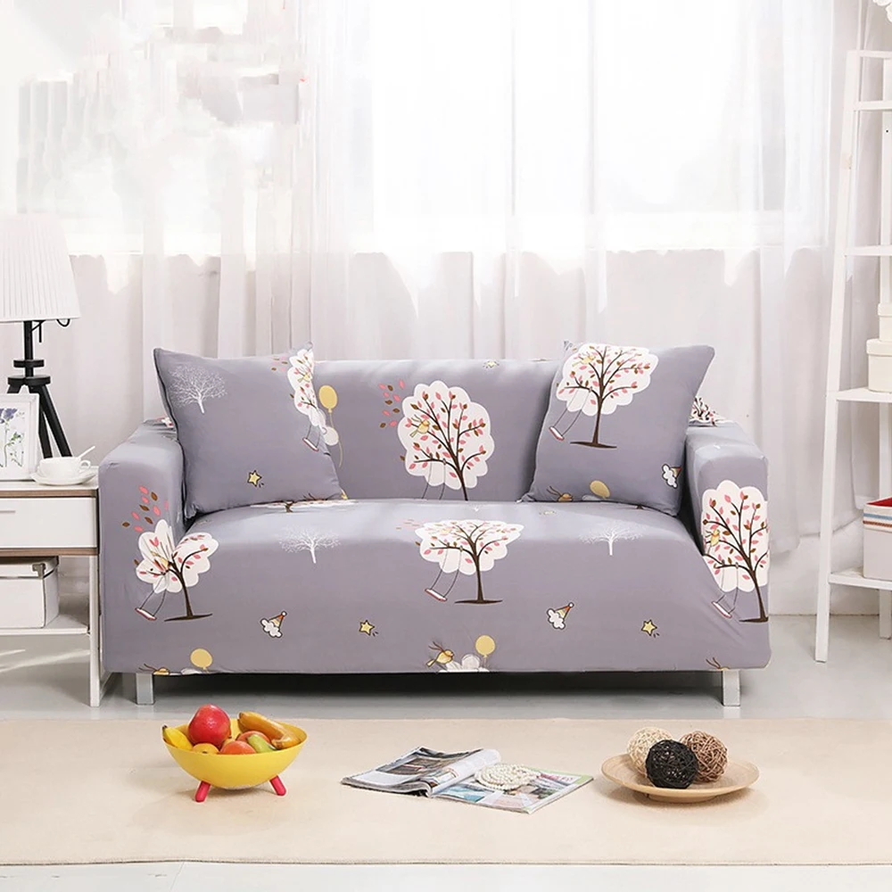 

2019 Kids Sofa Cover Elastic Spring Summer Tree Bird Armchair Slipcover Sofa Cloud Star Swing Balloon Couch Covers For Sofas