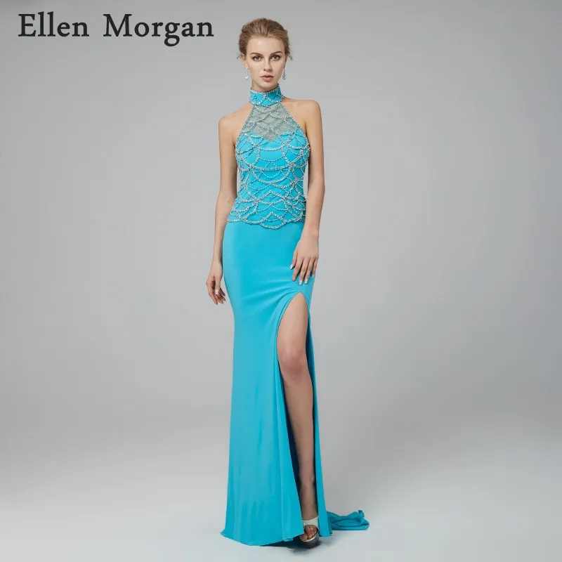 High Neck Mermaid Prom Dress