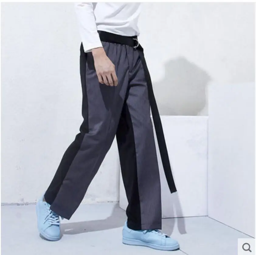 27-44 New men's clothing Hair Stylist GD Fashion original Initial British retro stitching leisure pants plus size costumes