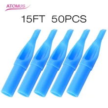 Desechables колпачок иглы татуировки 15FT наконечники трубки наконечники Buse татуаж пластиковые насадки на тюбик стерил татуировки наконечники пластиковые насадки на тюбик