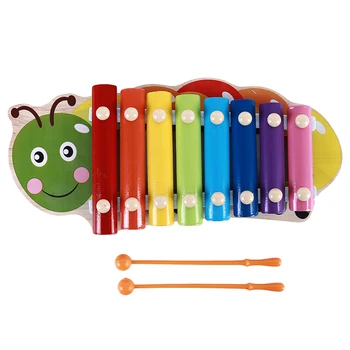 

Baby Toys Wooden Cartoon Eight-tone Piano Early Learning Education Music Toy Musical Instrument For Children Knock On Owl