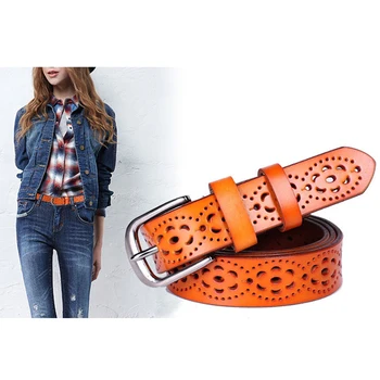 

New Arrival Genuine Leather Women Belt Famale Cowhide Strap Leather Waistband Belts For Women Luxury Lady Cintos Ceinture