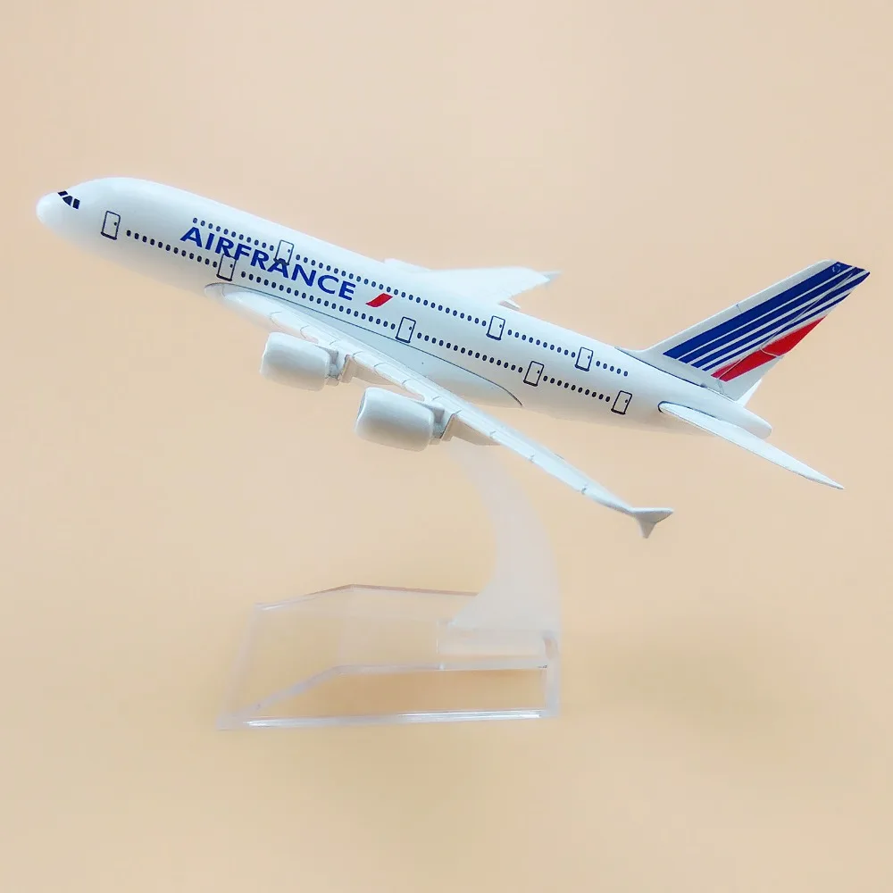 16 см сплав металла Air France Airbus 380 A380 Airways модель самолета Модель w Стенд ремесло