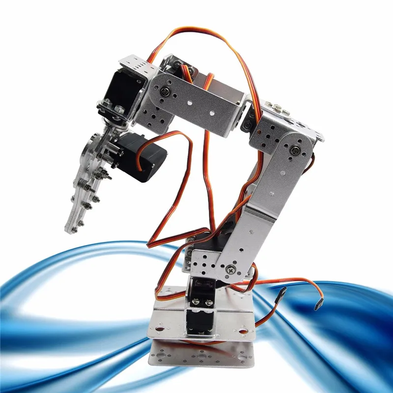 DIY робот умный робот ROT2U 6DOF алюминиевая рука робота зажим коготь монтажный комплект с сервоприводы для Arduino-серебро