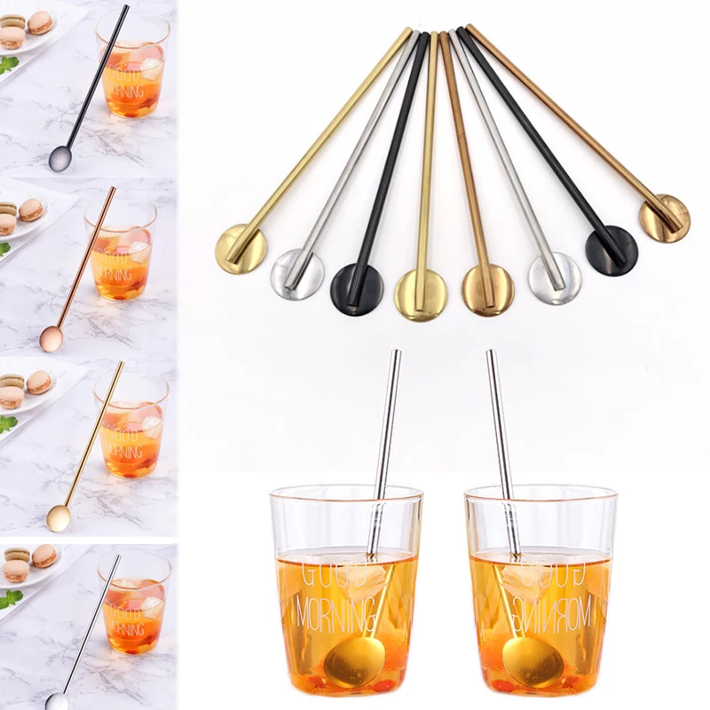 Sale 1pcs Creative Cocktail Straws Fruit Juice Mixing Rod Drink Tool Multiple Colors Stainless