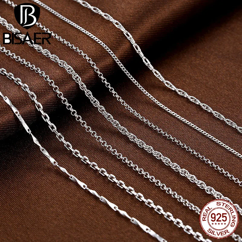 Silver Chain Necklace 925 Sterling Silver Lobster Clasp Long Necklaces