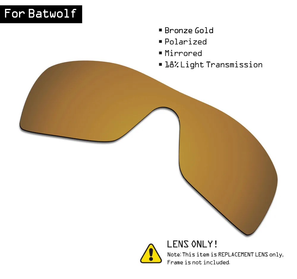 SmartVLT Polarized Sunglasses Replacement Lenses for Oakley Batwolf - Bronze Gold