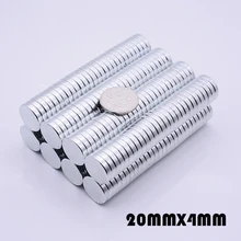 10/30pcs 20x4 Neodymium Magnet N35 Super Strong Rare Earth Disc 20mm x 4mm Fridge Permanet NdFeB Magnet Small Round Magnet 20*4