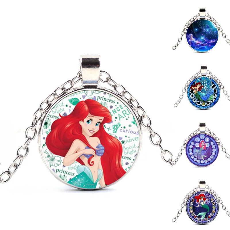 New Cartoon Jewelry with Silver Color Little Mermaid Necklace Handmade ...