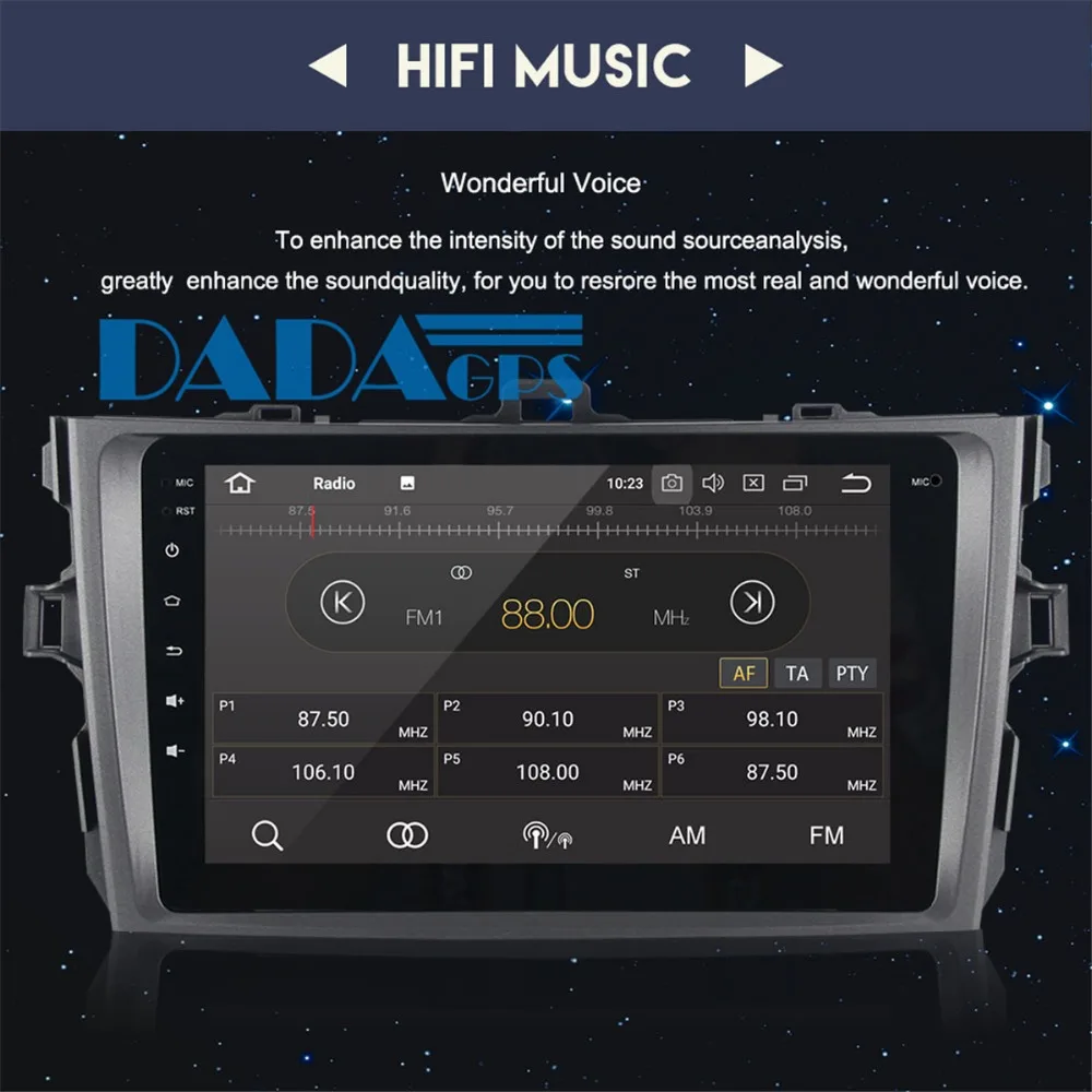 Автомобильный мультимедийный DVD плеер Android 8 0 4 Гб GPS навигатор для Toyota Corolla 2007 2008 2009