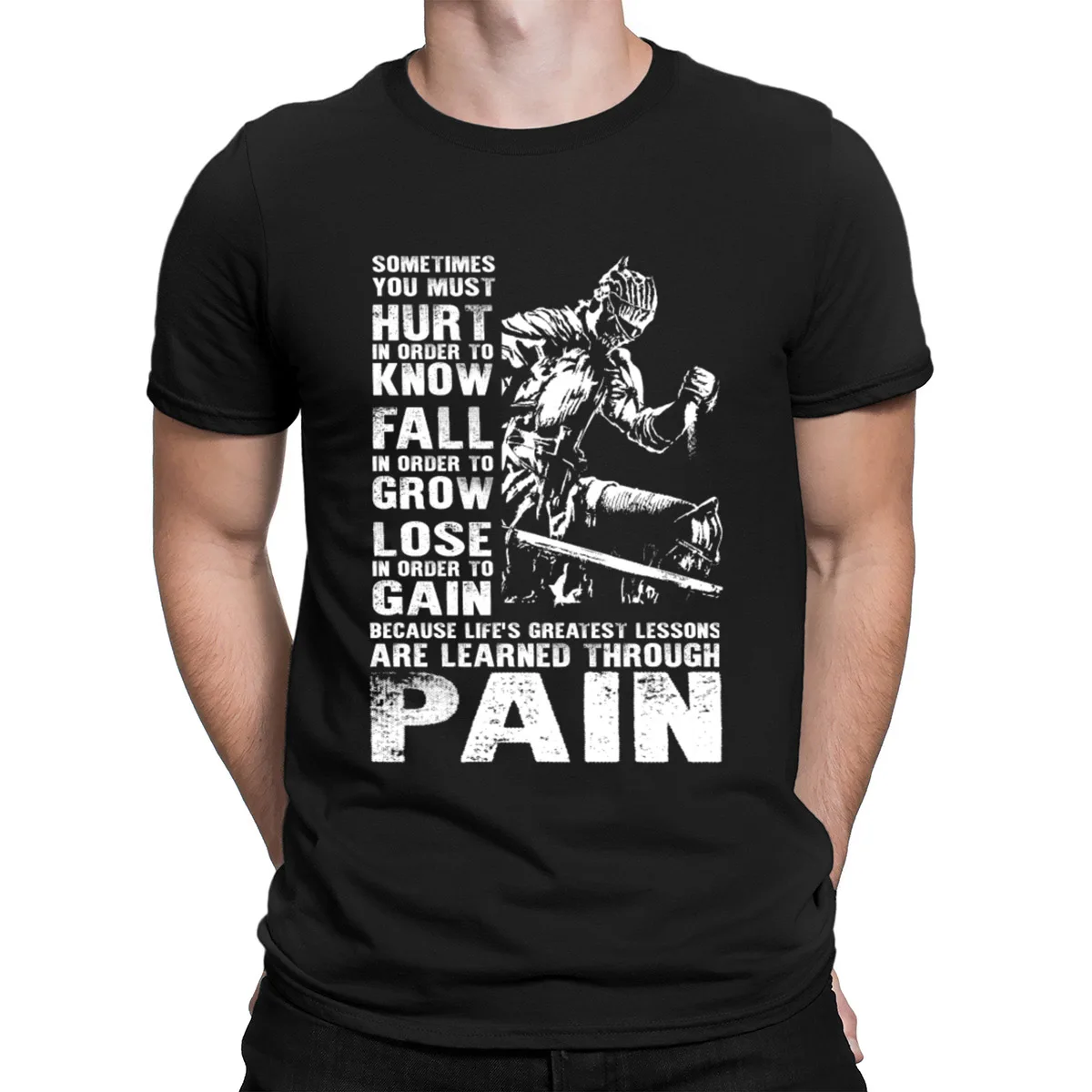 buy Dark Souls Lessons Are Learned Through Pain T Shirt Customized Clothes Novelty T Shirt For Men Spring Comfortable Crazy
