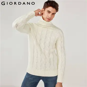 

Giordano Men Sweater Men Thick Turtleneck Warm Sueter Hombre Pullover Sweater Men Long Sleeve Ribbed Cuffs Pullover Men Winter