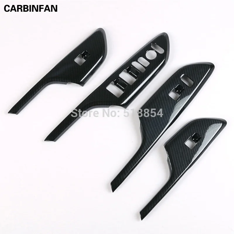 

BLACK INNER DOOR HANDLE ARM REST COVER WINDOW SWITCH BUTTON TRIM BEZEL FRAME MOLDING GANISH 4PCS/SET FOR 2016 2017 HONDA CIVIC