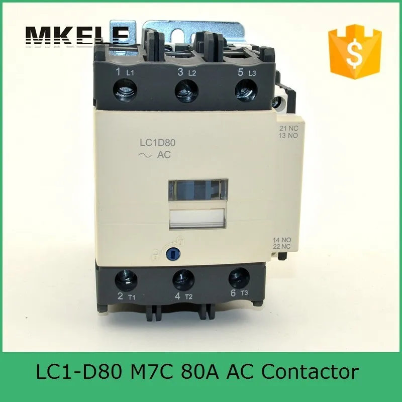 

80 amp LC1-D80 M7C electromagnetic contactor 220V single phase contactor price with 85% silver contacts with high quality
