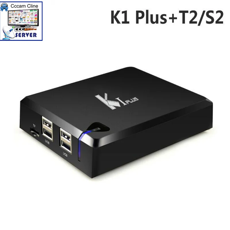 K1 Plus Combo Receiver with 1 Year European Cccam Cline Server Free Android 5.1 DVB-S2+T2 SatelliteTerrestrial Decoder 4K TV Box