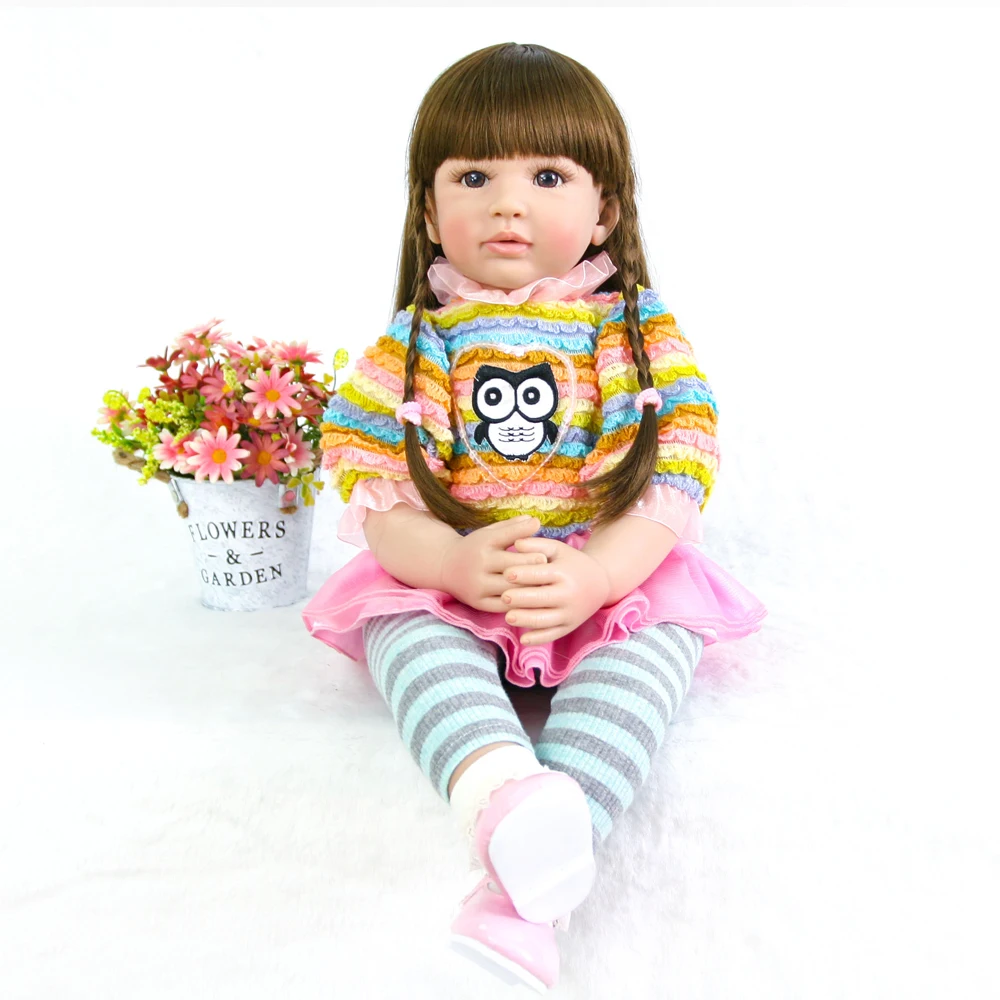

24" 60cm Silicone reborn babies dolls lifelike princess toddler Doll beauties birthday gift kid vinyl newborn toys doll bonecas