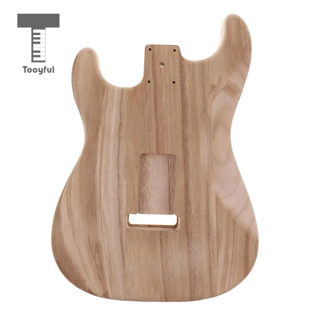 Tooyful Handmade Unfinished Guitar Wood Body with Neck Plate Gasket Luthier Tools for Strat ST Electric Guitar