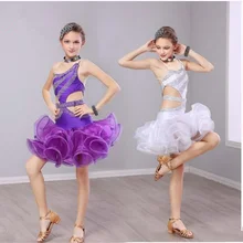 Платье для латинских танцев для девочек; детская одежда для сальсы для соревнований; красные юбки; костюмы для бальных танцев; Детские платья ярких диамонов