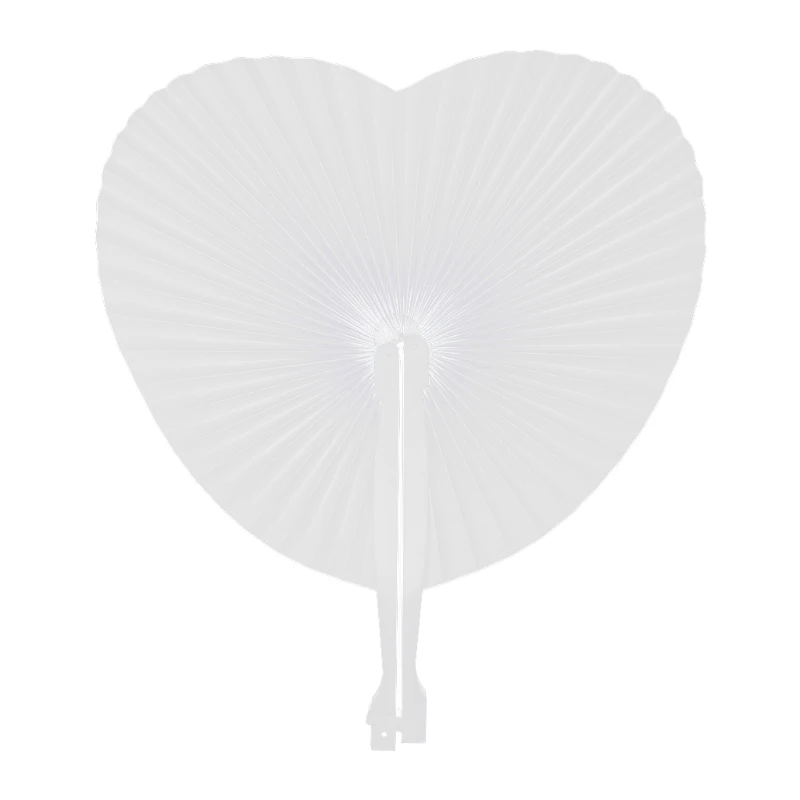 Пустой складной вентилятор ручной работы белая рука вентиляторы Круглый Круг Свадебная вечеринка Декор подарок - Цвет: Heart-shaped