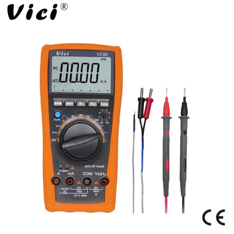 VICI VC99 3 6/7 авто Диапазон Цифровой мультиметр DC AC Напряжение Ток Сопротивление