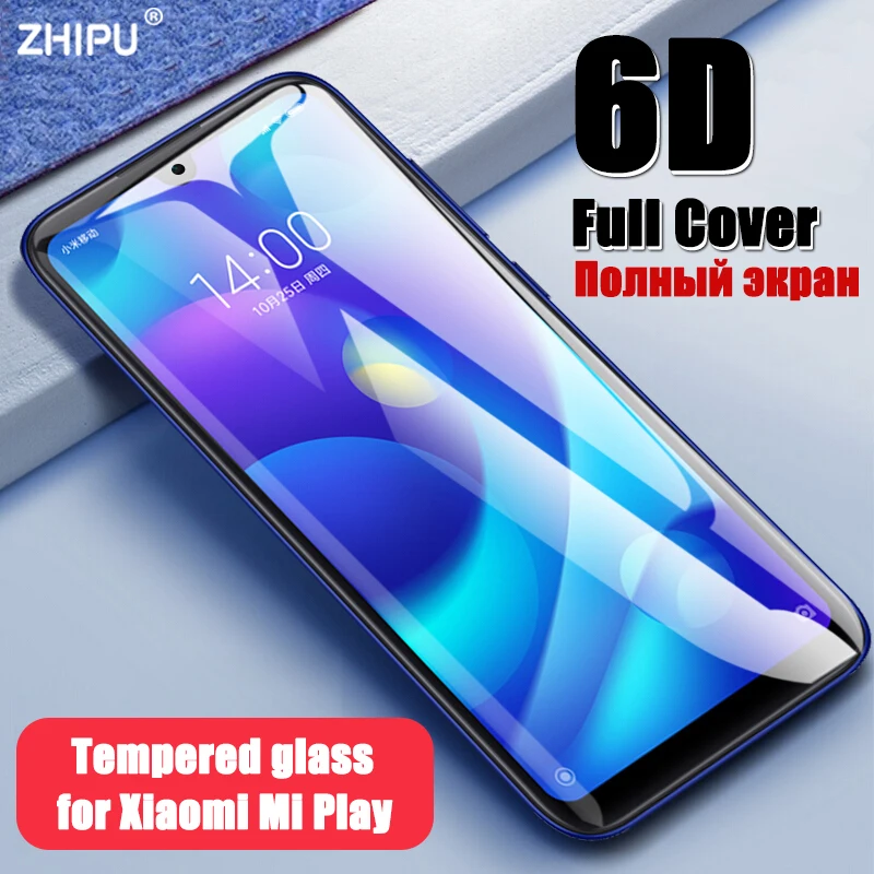 6D закаленное стекло для xiaomi mi Play полное покрытие изогнутая защитная пленка на