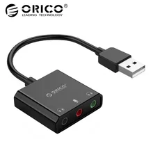 ORICO Sound Card External 3.5mm USB Adapter USB to Earphone Headphone Audio Interface for PS4 Pro Computer Microphone Sound Card