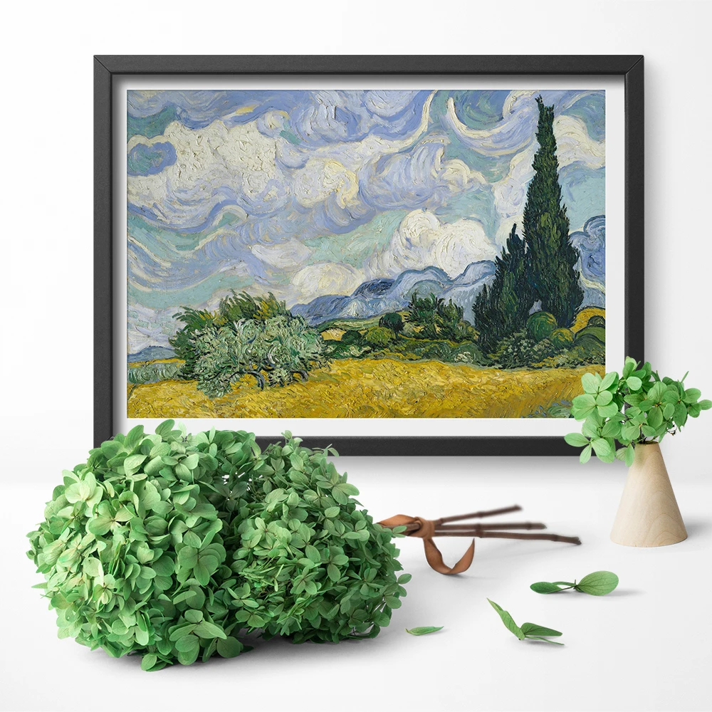 

Canvas Art Wheatfield with Cypress By Vincent Van Gogh Canvas Painting Wall Art Picture Home Decor Poster And Print No Frame