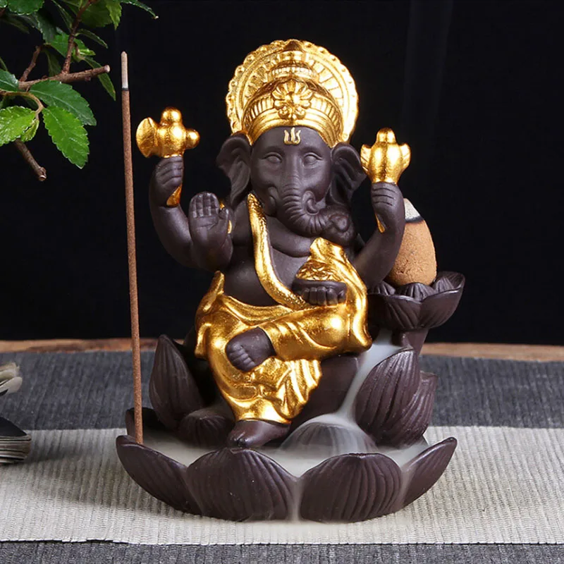 Бог слон Ganesha курильница для благовоний горелка Индия Курильница держатель для медитации орнаменты для дома и офиса Декор ремесла