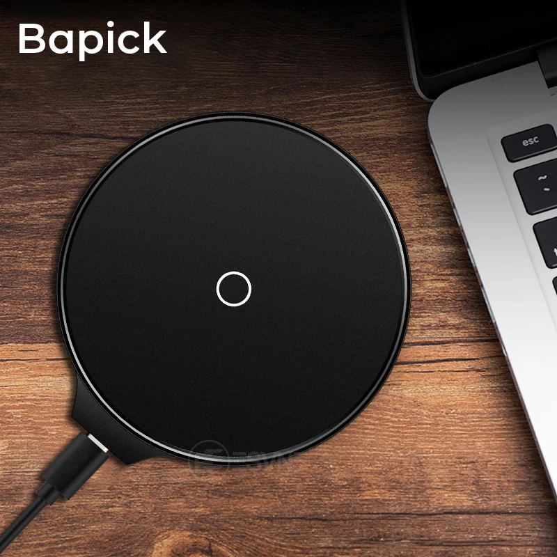 

Bapick 5W Qi Wireless Charger for iPhone 6 8 7 Plus X Xs MAX XR Charging for Samsung S8 S9 S10 Plus Note 8 Phone USB Charger Pad