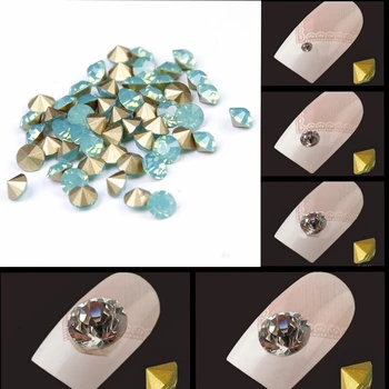 

Nail Art Rhinestones Green opal Color Many Siez Mini Pointback Crystal Stones Loose Strass Bead DIY Nail Art Decorations