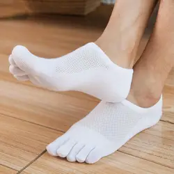 Новые мужские Дышащие носки с пальцами, однотонные хлопковые носки в стиле пэчворк, мужские эластичные носки с пятью носками для мальчиков