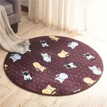 Cartoon Animal Non-slip Bathroom Carpet Round Chair Rug Living Room Bedroom Floor Mat Absorbent Bathroom Rugs And Carpet 3 Sizes