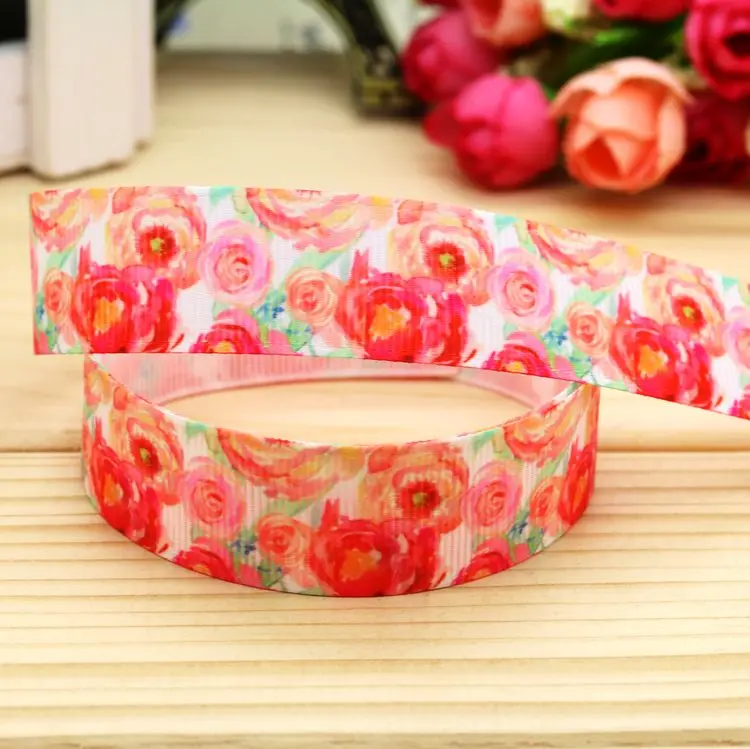 

Лента с цветочным принтом 7/8 дюйма, бант из волос, головной убор, украшение, оптовая продажа OEM 22 мм H4857