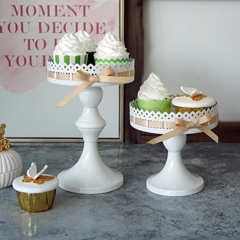 

Ribbon cupcake stand fresh style high feet candle holder 15cm cake pops table decorating candy bar party supplier