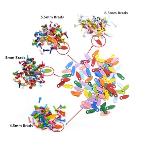 50 шт. гвоздей и 50 шт. поворотные кнопки Brads DIY рукоделия фоторамка замки украшение для скрапбукинга крепежа гвоздей Новый - изображение