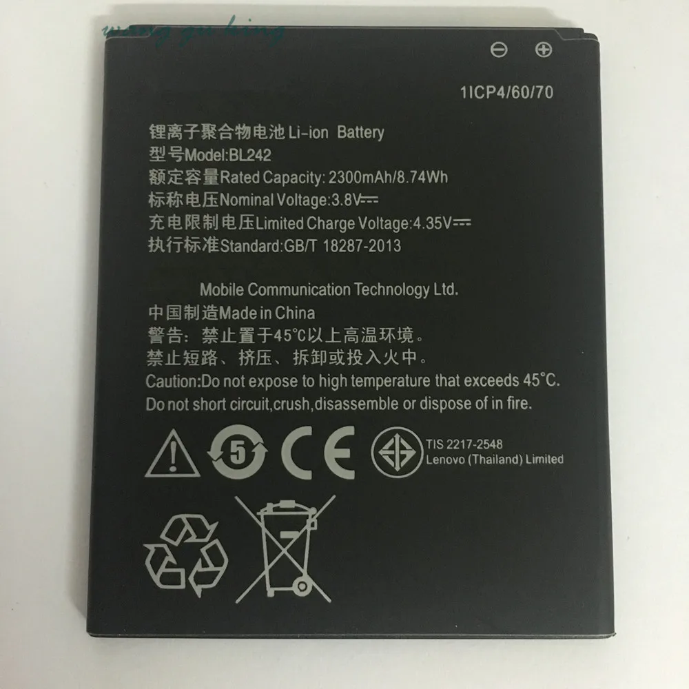

For Lenovo A6010 Battery High Quality 2300mAh BL242 Back up Battery Replacement For Lenovo A6010 Plus Mobile Phone