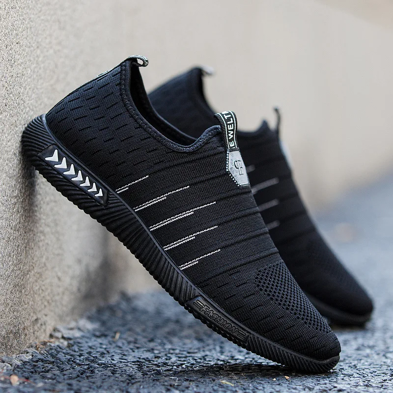 

Spring Autumn New Style Men's Net Breathable Solid Color Casual Shoes Fashion Low Help Flat Wear-resistant Men's Casual Shoes