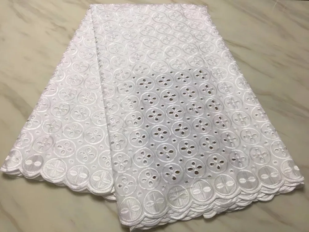 

High Quality Nigerian lace2018LatestAfrican Dry Pure Coton Lace Swiss Voile Lace In Switzerland For Woman man Dresses NX215z