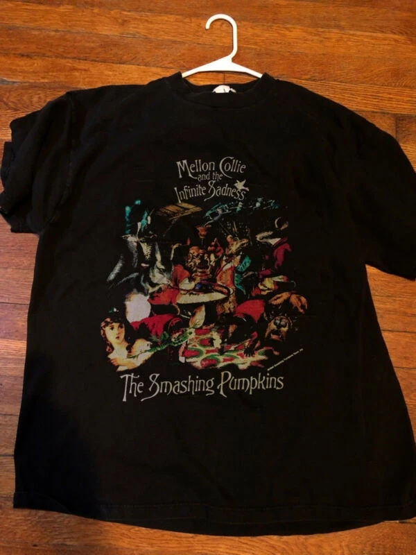 Рубашка с принтом V Smashing Pumpkins Mellon Collie и бесконечная печаль 1996 | Мужская одежда