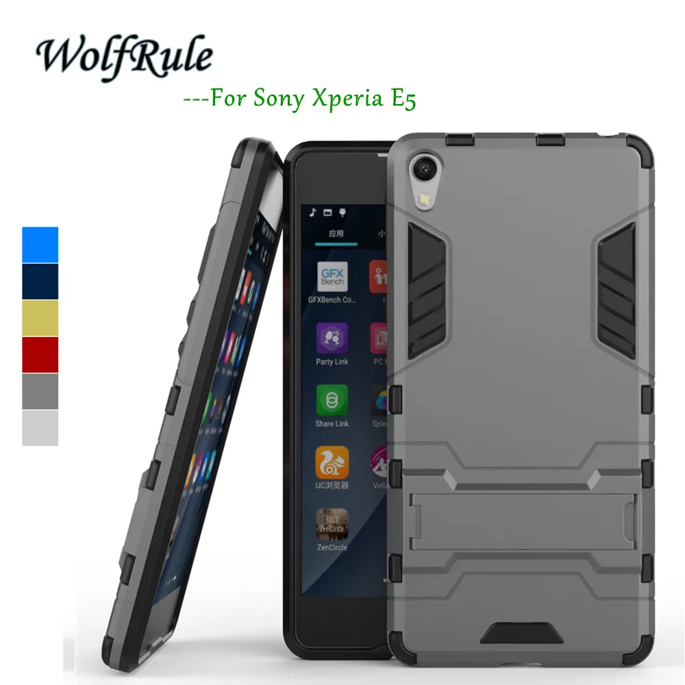 

Anti-knock For Case Sony Xperia E5 Cover WolfRule Soft Silicone + Slim Plastic Case For Sony Xperia E5 Cases For Sony E5 F3311 <