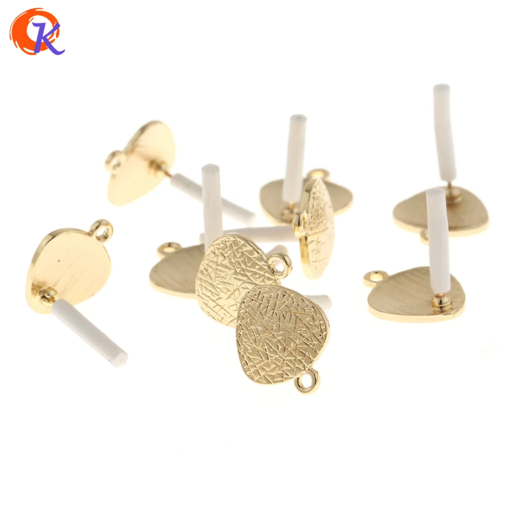 Cordial Design 100Pcs/Lot 13*12MM Gold Color Geometric Shape Zinc Alloy Earrings Base Accessories For Hand Made Earrings DIY Jewelry Findings