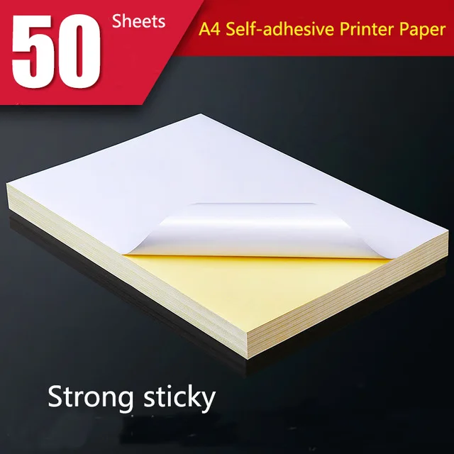 50 листов A4 белая самоклеящаяся наклейка этикетка матовая поверхность бумажный лист для лазерного струйного принтера копир крафт-бумага