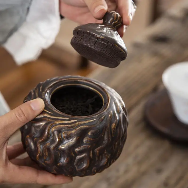 

Chinese Tea Caddies Traditional Durable Ceramic Tea Box Caddies Home Tea Containers Storage Box Coffee Office Bar Hotel Can