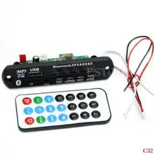 Free Shipping Bluetooth MP3 WMA Decoder Board 12V Wireless Audio Module USB TF Radio for CarC32