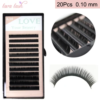 

20 trays High Quality Korea Black Material 0.10mm Silk Eyelash Extensions Private Label False Eyelashes