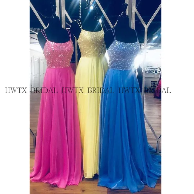 Best Offers Glitter Sequin Long Bridesmaid Dresses 2019 Spaghetti Straps Elegant A Line Yellow Blue Fuchsia Chiffon Wedding Guest Dress Best Offers Glitter Sequin Long Bridesmaid Dresses 2019 Spaghetti Straps Elegant A Line Yellow Blue Fuchsia Chiffon Wedding Guest Dress