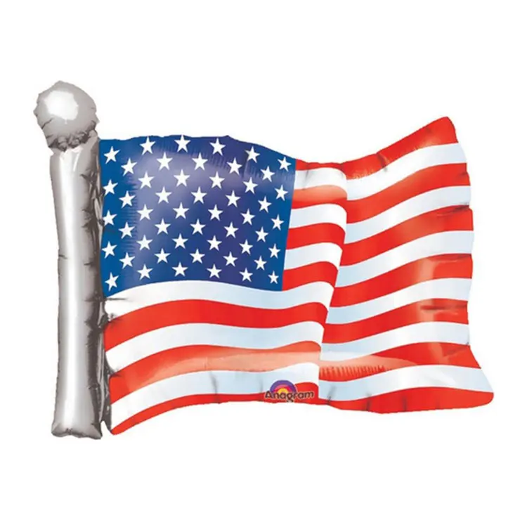 2pcs/lot Anagram American Flag Shape Foil Balloons Theme Party Decor