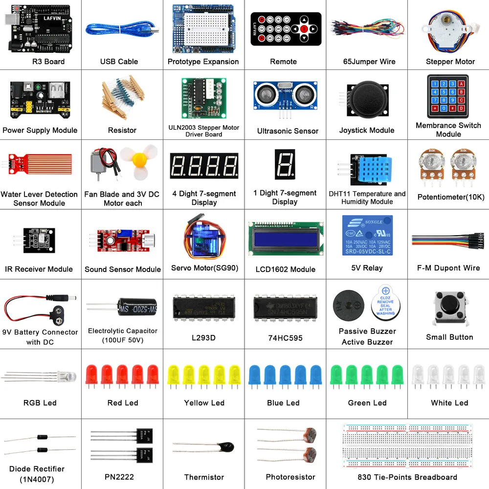 LAFVIN супер стартовый набор для Arduino для UNO R3 с CD учебник