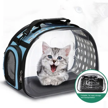 

Portable Dog Carrier Bag Breathable Cats Handbag Foldable Travel Bag Transparent Puppy Carrying Pet Kennel Pet Bags S/L