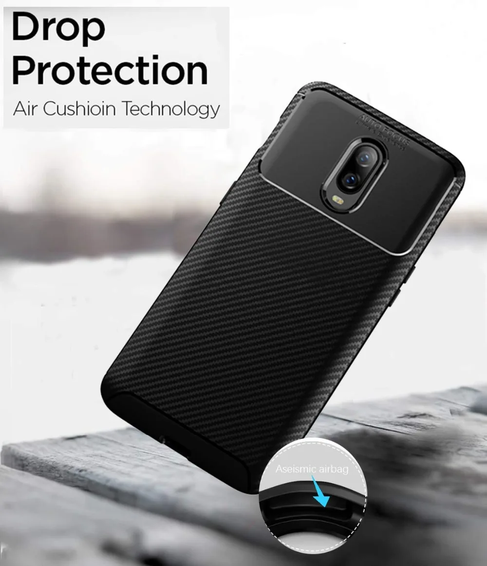 Case For OnePlus 7 Cover Armor Shockproof Carbon Fiber Scratch Resistant Soft Silicone Cover For OnePlus 6T 6 Case (7)